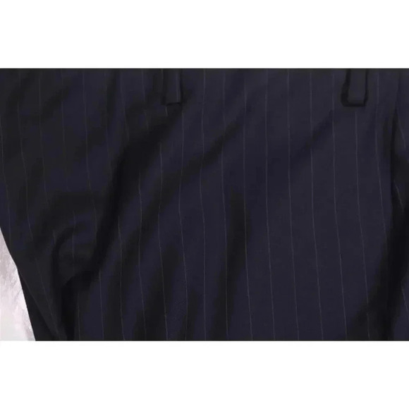 Oxxford Custom Recent Navy Blue Pinstripe Pleated Wool Dress Pants BIG 60x24 - Picture 3 of 7